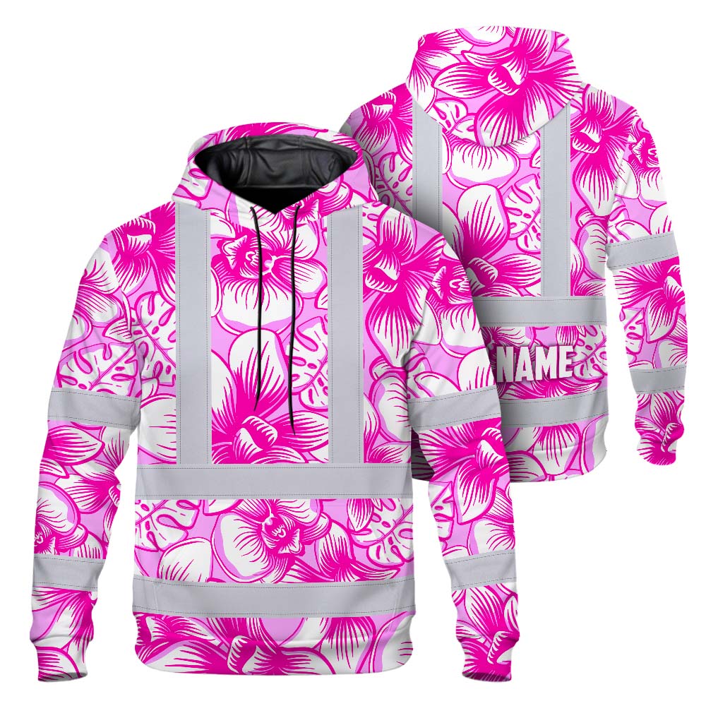 Pink Neon White Orchid Hi-Vis Hoodie