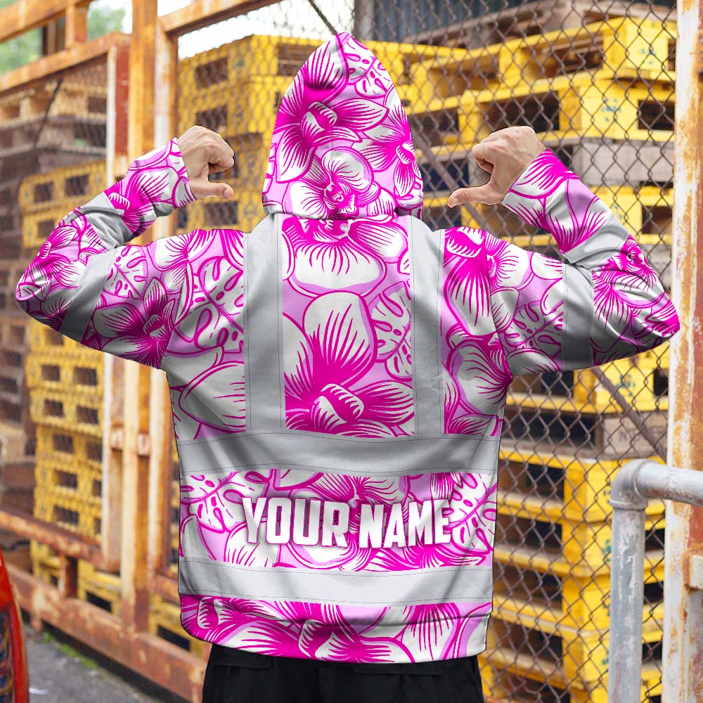Pink Neon White Orchid Hi-Vis Hoodie