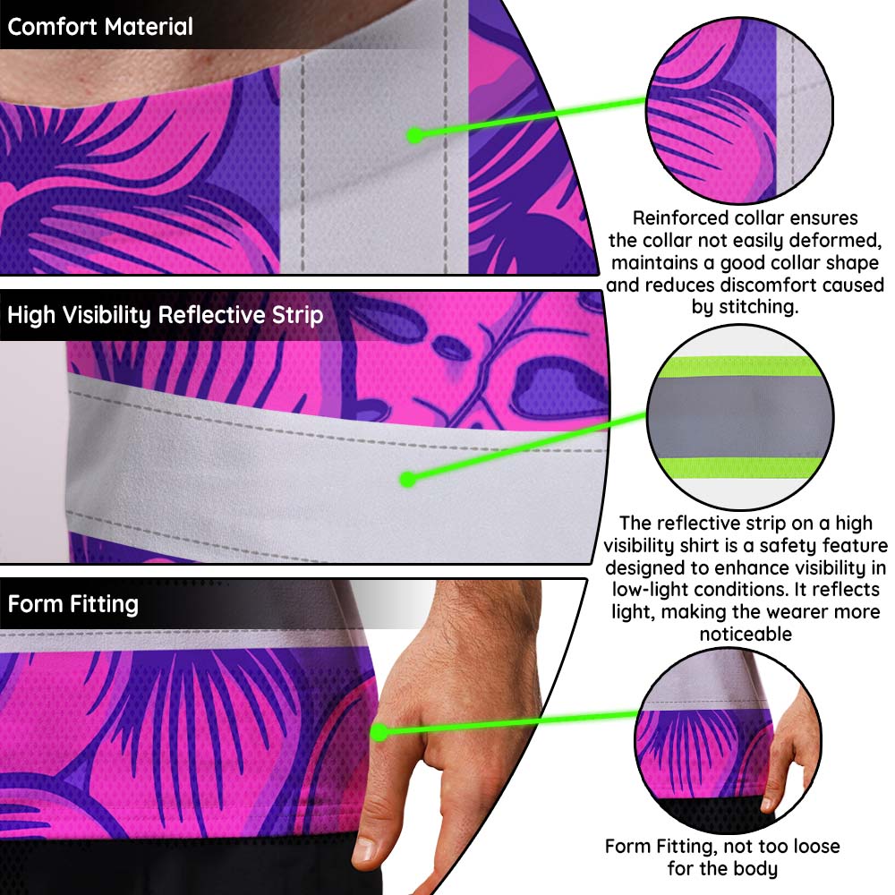 Pink Neon Violet Orchid Hi-Vis T-Shirt