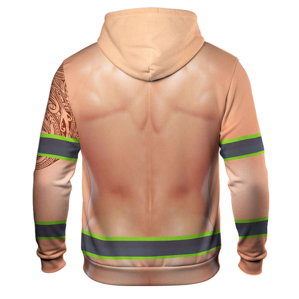 Funny Chest Hair Tattoo Hi-Vis Hoodie
