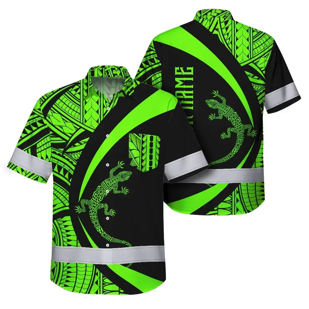 Green Neon Hawaii Hi-Vis Hawaiian Shirt