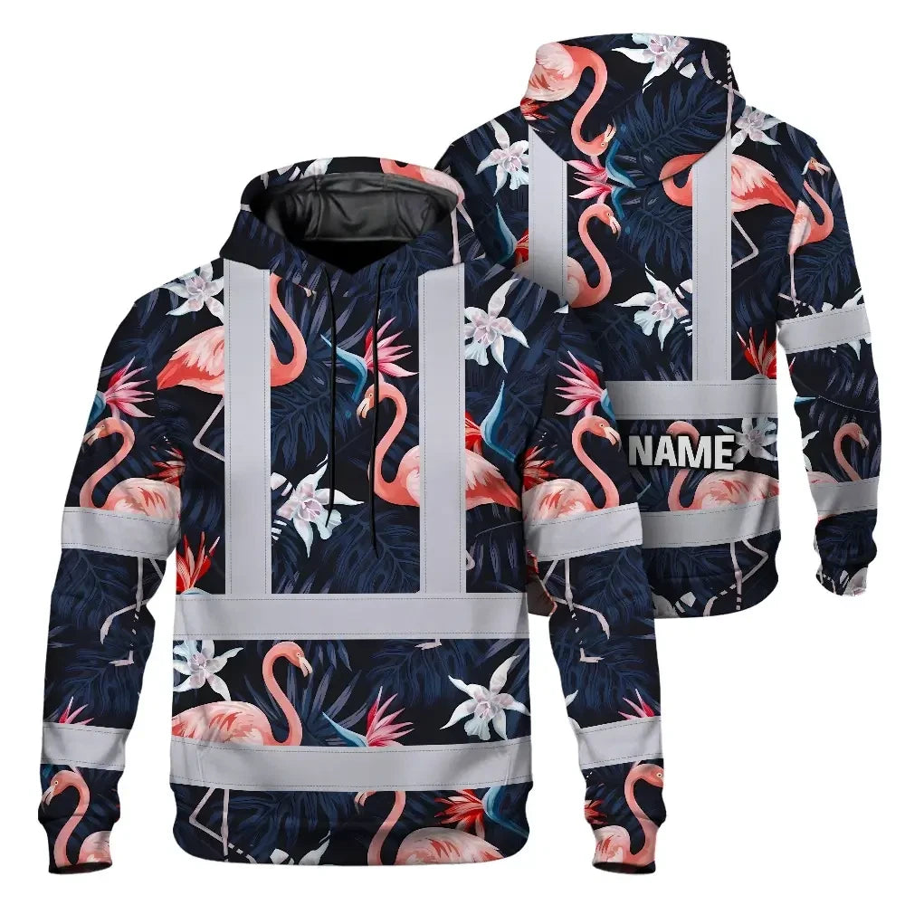 Hawaii Flamingo 2 Hi-Vis Hoodie