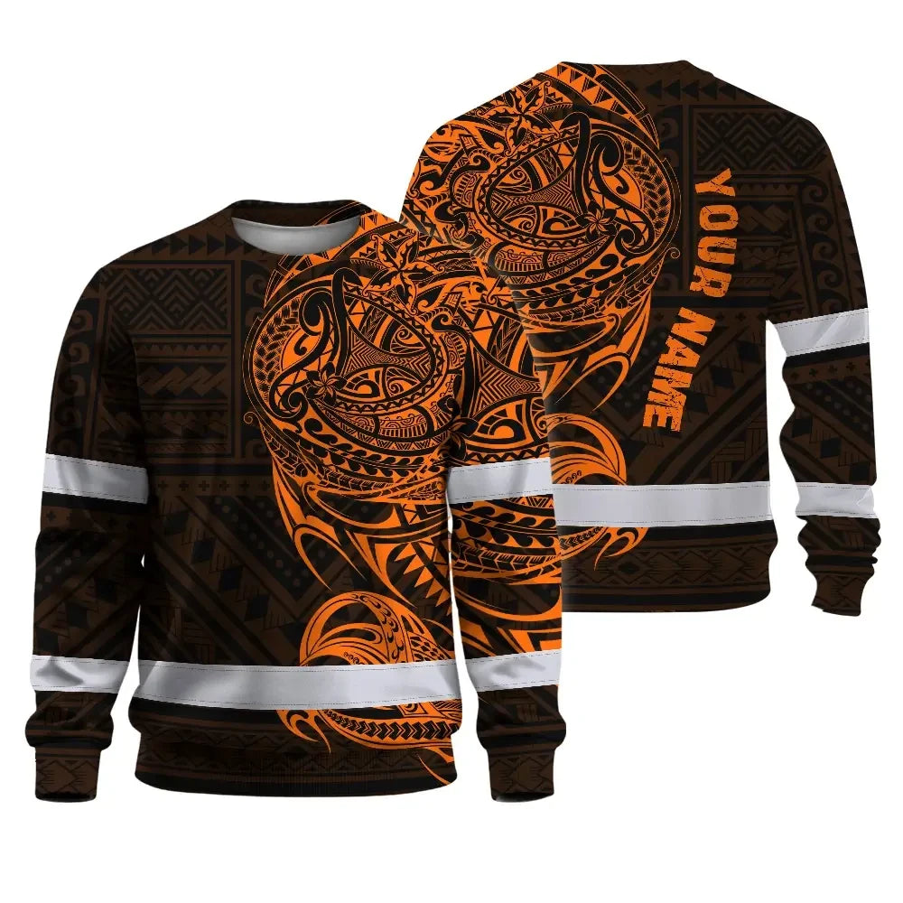 Orange Neon Hi-Vis Long Sleeve Shirt