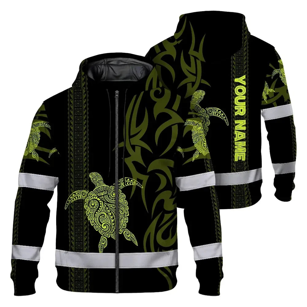Lime Neon Hi-Vis Zip Hoodie