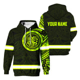 Hi Vis Hoodie Reflective Tapes Hawaiian Custom Name Safety Workwear