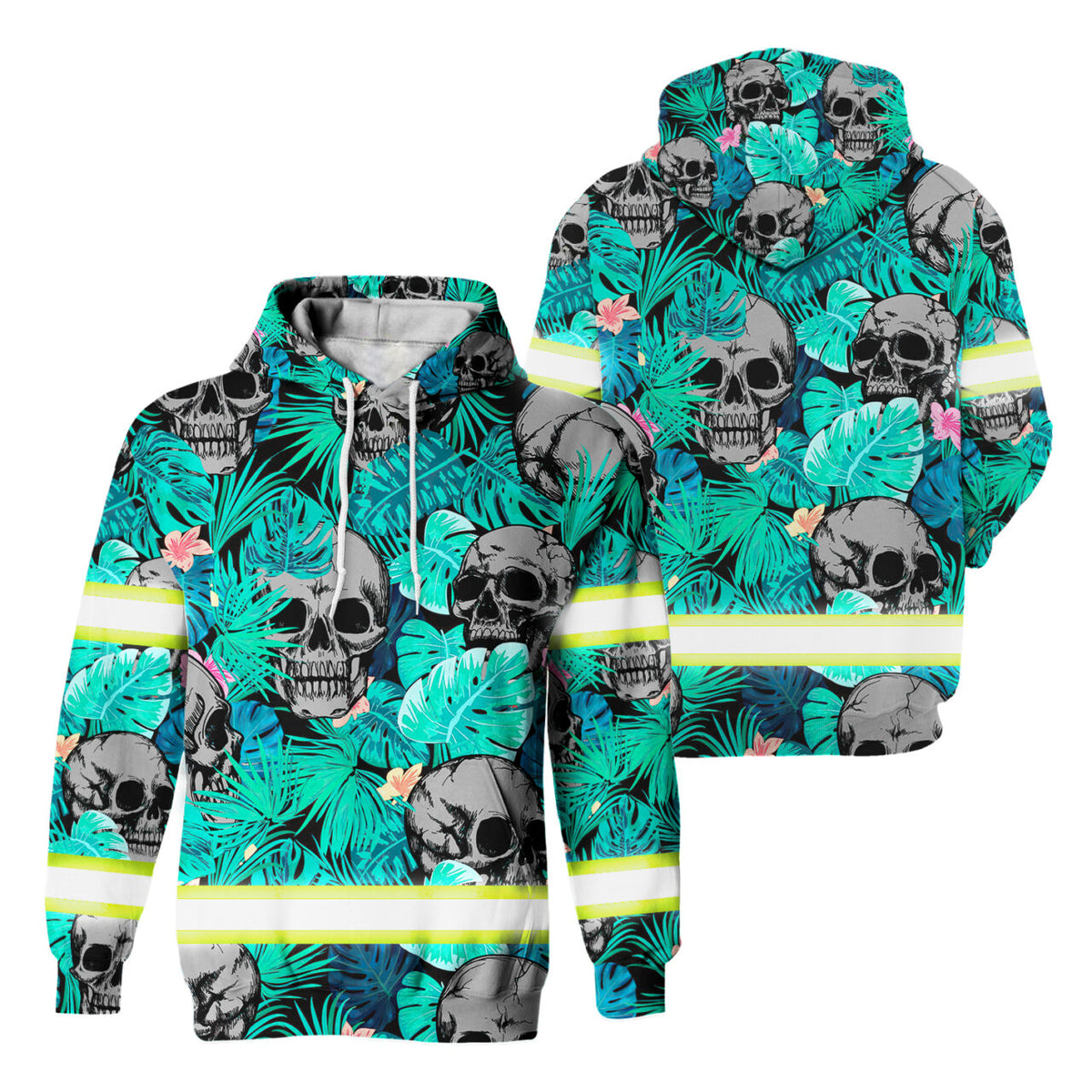 Reflective Hi Vis Mint Neon Hoodie - Safety Workwear