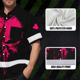 Hi Vis Hawaiian Shirt Reflective Tapes Pink Skull And CA Flag Custom Name Safety Workwear For Workers, Truckers, Operators, Canadian