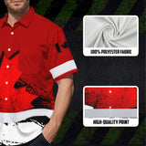 Hi Vis Hawaiian Shirt Reflective Tapes Red Neon White Canada Flag Custom Name Safety Workwear For Workers, Truckers, Operators, Canadian