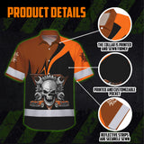 Hi Vis Hawaiian Shirt Reflective Tapes Orange Neon Mechanic 2 Custom Name Safety Workwear For Mechanists, Workers, Truckers, Operators