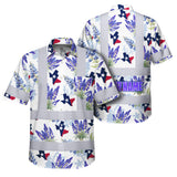 Hi Vis Hawaiian Shirt Reflective Tapes Texas 2 Custom Name Safety Workwear For Cowboy, Mechanics, Workers, Truckers, Operators