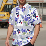 Hi Vis Hawaiian Shirt Reflective Tapes Texas 2 Custom Name Safety Workwear For Cowboy, Mechanics, Workers, Truckers, Operators