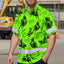 Green Neon Cowboy Hi-Vis Hawaiian Shirt