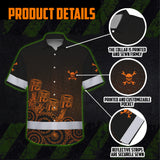 Hi Vis Hawaiian Shirt Reflective Tapes Orange Neon Mechanic 3 Custom Name Safety Workwear For Mechanists, Workers, Truckers, Operators