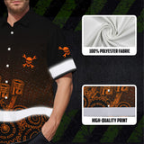 Hi Vis Hawaiian Shirt Reflective Tapes Orange Neon Mechanic 3 Custom Name Safety Workwear For Mechanists, Workers, Truckers, Operators