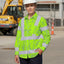 Hi Vis Hawaiian Long Sleeve Shirt Reflective Tapes Green Neon Flowers Hi-Vis Long Sleeve Shirt