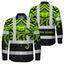 Hi Vis Hawaiian Long Sleeve Shirt Reflective Tapes  Octopus Hi-Vis Long Sleeve Shirt
