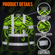 Hi Vis Hawaiian Long Sleeve Shirt Reflective Tapes  Octopus Hi-Vis Long Sleeve Shirt