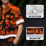 Hi Vis Hawaiian Shirt Reflective Tapes Orange Neon Cowboy Custom Name Safety Workwear For Mechanics, Workers, Truckers, Operators