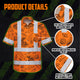 Orange Neon Waves Sea Pattern Hi-Vis Hawaiian Shirt