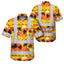 Gradient Orange Yellow Neon Waves Sea Pattern Hi-Vis Hawaiian Shirt