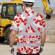Red Canada Flag Flower 3 Hi-Vis Hawaiian Shirt