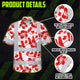 Red Canada Flag Flower 3 Hi-Vis Hawaiian Shirt