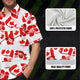 Red Canada Flag Flower 3 Hi-Vis Hawaiian Shirt