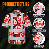 Hi Vis Hawaiian Shirt Reflective Tapes Red White Canada Skull Custom Name Safety Workwear For Mechanics, Workers, Truckers, Operators