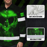 Hi Vis Hawaiian Long Sleeve Shirt Pattern Skull Reflective Safety Workwear For Workers, Runners, Truckers, Skull Lovers