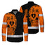 Hi Vis Hawaiian Long Sleeve Shirt American Flag Neon Purple Reflective High Visibility Hi-Vis Long Sleeve Shirt