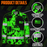 Personalized High Visibility Hawaiian Long Sleeve Shirt, Tie Dyed Collection safety Reflective Workwear for Men, Women