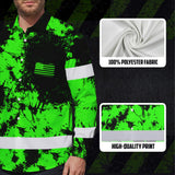 Personalized High Visibility Hawaiian Long Sleeve Shirt, Tie Dyed Collection safety Reflective Workwear for Men, Women