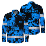 Personalized High Visibility Hawaiian Long Sleeve Shirt, Tie Dyed Collection safety Reflective Workwear for Men, Women