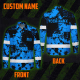 Personalized High Visibility Hawaiian Long Sleeve Shirt, Tie Dyed Collection safety Reflective Workwear for Men, Women