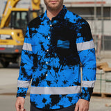 Personalized High Visibility Hawaiian Long Sleeve Shirt, Tie Dyed Collection safety Reflective Workwear for Men, Women