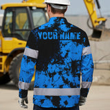 Personalized High Visibility Hawaiian Long Sleeve Shirt, Tie Dyed Collection safety Reflective Workwear for Men, Women