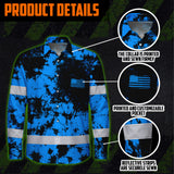 Personalized High Visibility Hawaiian Long Sleeve Shirt, Tie Dyed Collection safety Reflective Workwear for Men, Women