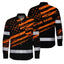 Hi Vis Hawaiian Long Sleeve Shirt Reflective Orange American Flag Hi-Vis Long Sleeve Shirt