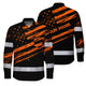 Hi Vis Hawaiian Long Sleeve Shirt Reflective Orange American Flag Hi-Vis Long Sleeve Shirt