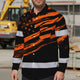Hi Vis Hawaiian Long Sleeve Shirt Reflective Orange American Flag Hi-Vis Long Sleeve Shirt