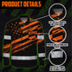 Hi Vis Hawaiian Long Sleeve Shirt Reflective Orange American Flag Hi-Vis Long Sleeve Shirt