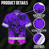 Hi Vis Hawaiian Shirt, Pink Tree Skull Custom Name High Visibility Short Sleeve Button Up Safety Shirt for Workers, Truckers