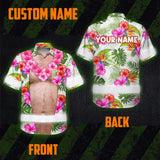 Hi Vis Hawaiian Shirt Reflective Tapes Funny Belly Custom Name Safety Workwear For Workers, Truckers, Operators
