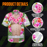 Hi Vis Hawaiian Shirt Reflective Tapes Funny Belly Custom Name Safety Workwear For Workers, Truckers, Operators