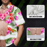 Hi Vis Hawaiian Shirt Reflective Tapes Funny Belly Custom Name Safety Workwear For Workers, Truckers, Operators