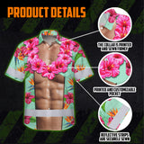 Hi Vis Hawaiian Shirt Reflective Tapes Funny Muscle 2 Custom Name Safety Workwear For Workers, Truckers, Operators