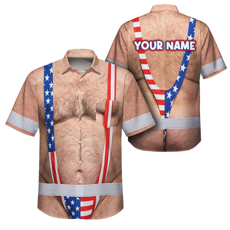 Funny Chest Hair Hi-Vis Hawaiian Shirt