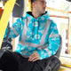 Hi Vis Hoodie Shirt Reflective Tapes Blue Neon And White Flowers Hi-Vis Hoodie
