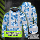 Hi Vis Hoodie Shirt Uniform Reflective Blue Neon Custom Name And Logo Safety