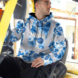 Hi Vis Hoodie Shirt Uniform Reflective Blue Neon Custom Name And Logo Safety
